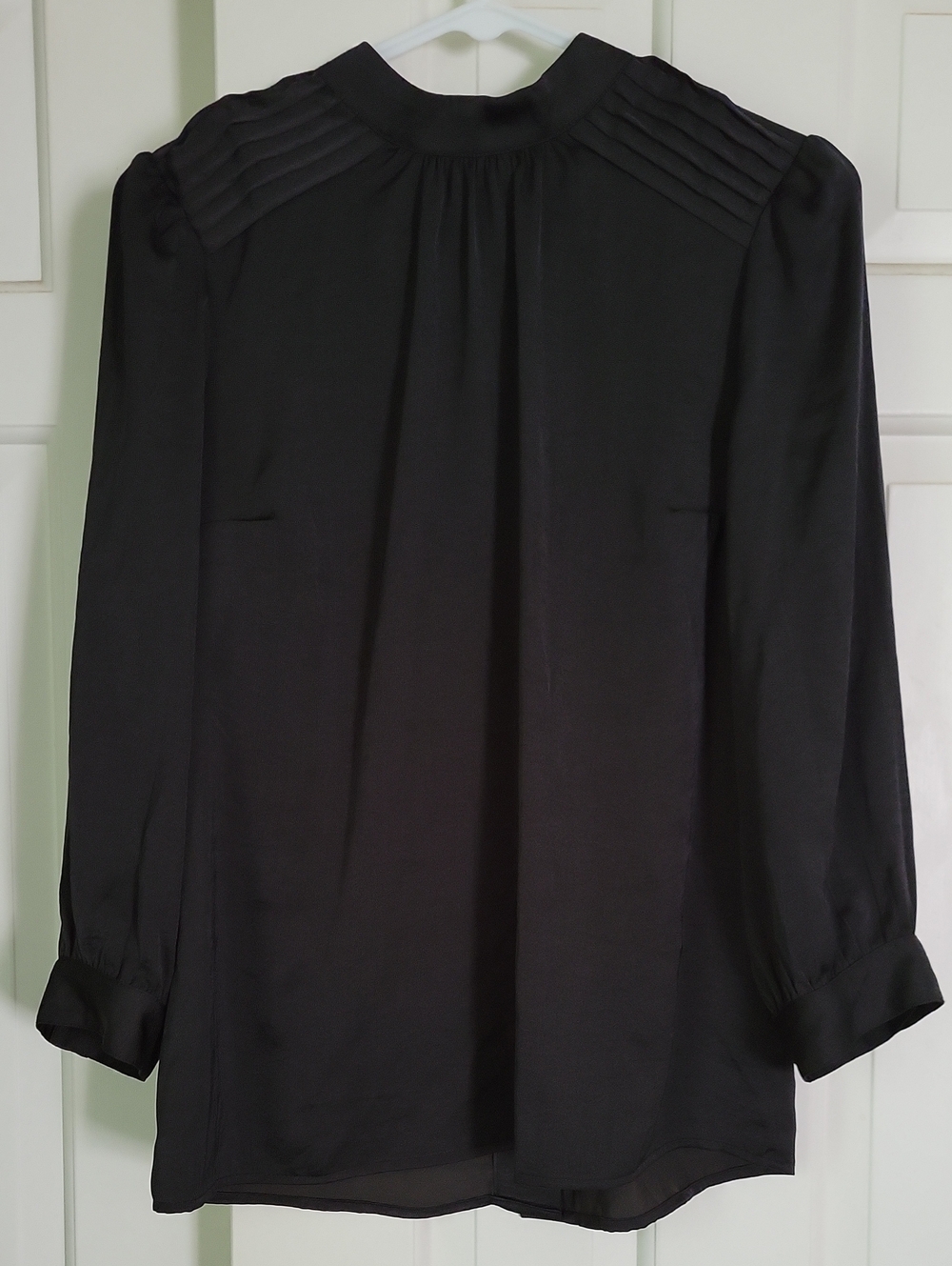 Modcloth Black Button Back High Neck Blouse Sz S Witchy Whimsigoth